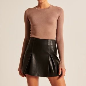 Abercrombie Leather Pleated Mini Skort